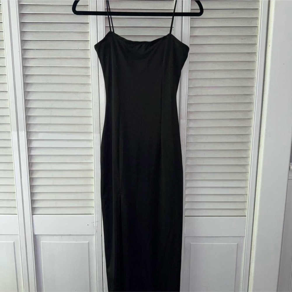 Black dress with slit